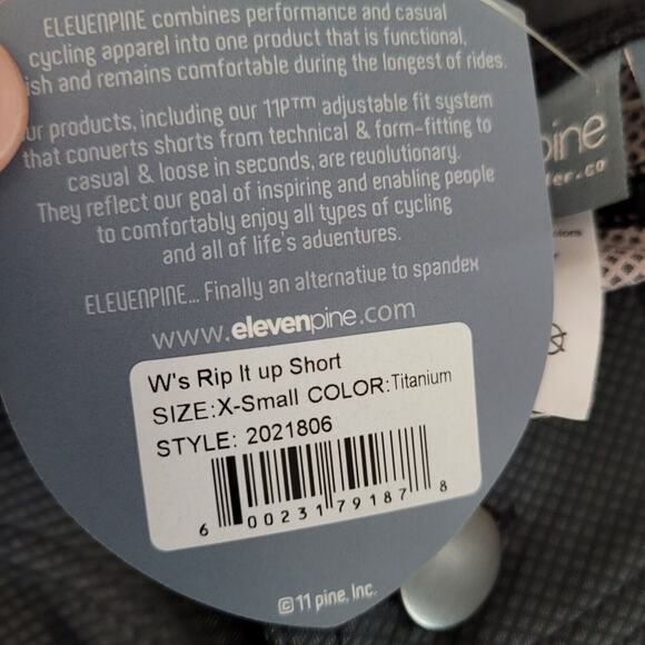 Elevenpine Rip It Up Cycling Shorts Womens XS Mountain Biking Linerless Gray NEW - Picture 5 of 9